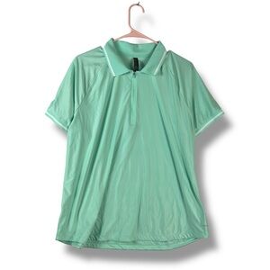 Mondetta Shirt Womens XL X Large Aqua Green Golf 1/4 Zip Polo Short Sleeve